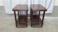 2 ANTIQUE 2 TIER SIDE / END TABLES