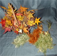 Lighted Fall Decor and Feather Tassels