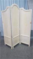 3 SECTION HANDPAINTED WOOD PRIVACY DIVIDER