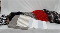 BLACK, RED & GREYS UPHOLSTERY FABRIC LOT