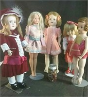 5 Porcelain Vintage dolls