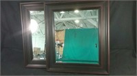 2 bevelled mirrors (one of the  with apology) 32"
