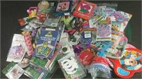 Box of assorted decoration supplies