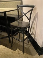 Black Cross-Back Bar Stool