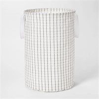 Soft Sided Scrunchable Round Laundry Hamper Grid P