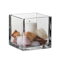 Square Glass Vase - 6 - Libbey, Clear