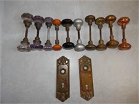 Collection of Antique Door Knobs Glass Brass etc
