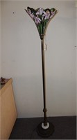 Vintage Floor Lamp with Tiffany Style Tulip Shade