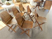 Antique 1920's Wood Folding Chairs