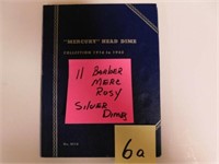 (11) Barber Mercury Rosy Silver Dimes w/ Book