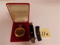 Andre Rivalle 17 Jewels Pocket Watch & 2 Pocket