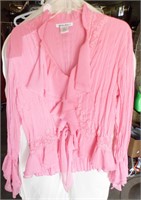 Andrea Rosati Pink Ribbed Blouse Size L
