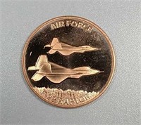 US. Air Force  One AVDP ounce .999 copper round