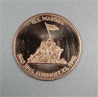 US. Marines  One AVDP ounce .999 copper round