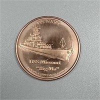 US. Navy  One AVDP ounce .999 copper round