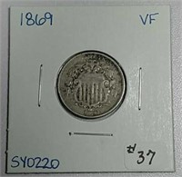 1869  Shield Nickel  VF