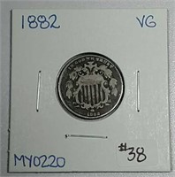 1882  Shield Nickel  VG