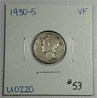 1930-S  Mercury Dime  VF