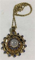 14k Gold And Sapphire Pendant Necklace