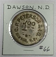 C. P. Peterson & Co.  Dawson,N. D. token