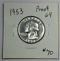1953  Washington Quarter  Proof 64