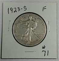 1923-S  Walking Liberty Half Dollar  F