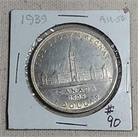 1939  Canadian Dollar  AU-50