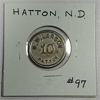 H. W. Larson  Hatton, N. D.  token