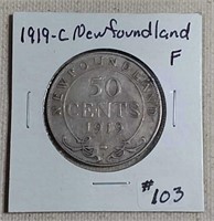 1919-C  Newfoundland Half Dollar  F