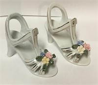 Pair Of Floral Porcelain Heels