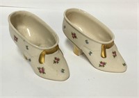 Pair Of Porcelain Hand Decorated Heels