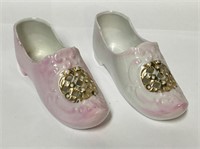 Pair Of Pink Porcelain Shoes