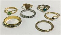 Group Of Seven Misc. Costume Rings