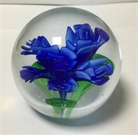 Art Glass Flower Paper Weight