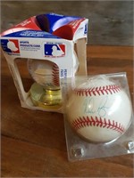 Autographed Baseball & New Ball in Display