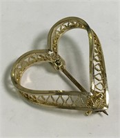 12k Gold Filled Heart Pin
