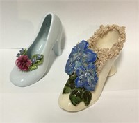 Two Floral Porcelain Heels