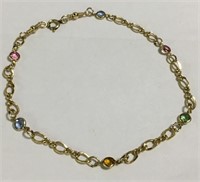 14k Gold Filled Bracelet With Colored Stones