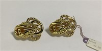 Costume Gold Tone Clip On Earrings