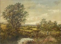 Landscape with Figure Painting by Frank Falk.