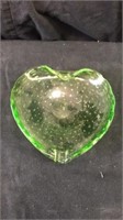 6.5” heart glass dish, possible vase line