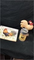 Rooster 2020 calendar with tin and rooster decor
