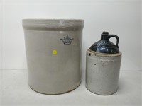 number 6 crock and jug with handle