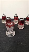 Vintage red glass crystal pieaces