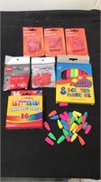 Eraser caps marker and crayons