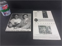 2 images laminées Baseball dont DiMaggio Sinatra