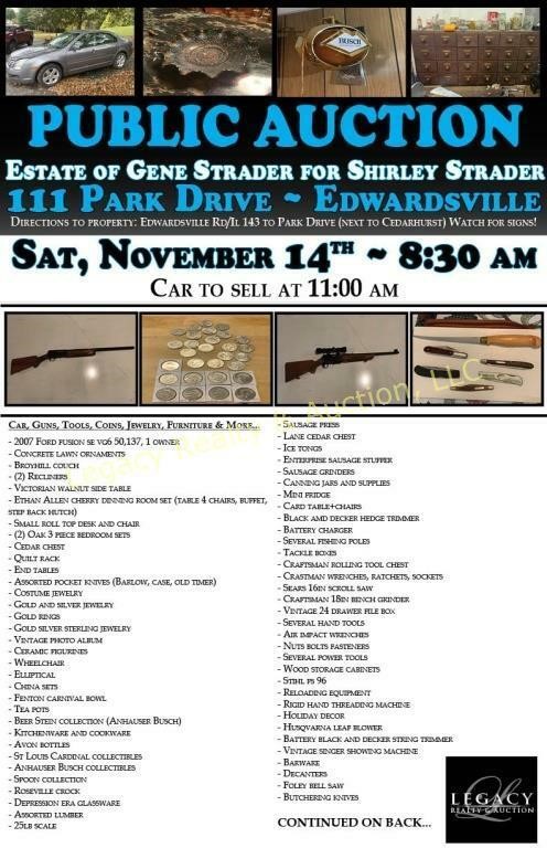 STRADER AUCTION - ON SITE ONLY