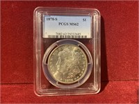 1878-S SILVER MORGAN DOLLAR  PCGS MS62