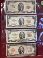 SHEET OF $2 RED SEAL (3)1953 AND 1 1928