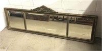 Three Paned Gilt Framed Wall Mirror